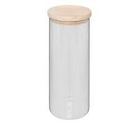 5five Bocal en verre 1,6 L avec couvercle en bois - Transparent