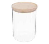 5five - bocal hermet 1,6l en verre avec couvercle hermétique hévéa