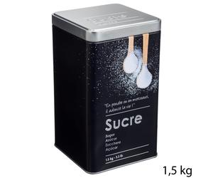5five Boîte à sucre Relief II en métal noir, L 10,8 x l 10,8 x H 18,4 cm