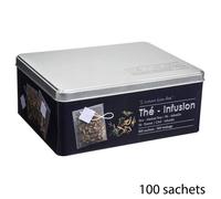 5five - boîte à thé 100 sachets métal ""black edition"" noir