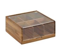 5five Boîte à thé à 6 compartiments en bois d'acacia marron