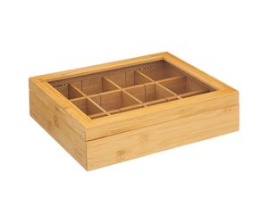 5five Boîte à thé avec 12 compartiments en bambou naturel