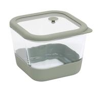 5Five - Boîte Carrée Grise en Silicone et Verre Borosilicate - 1,35l - 15x15x11,3cm - Conservation, Rangement Alimentaire, Accessoire Cuisine