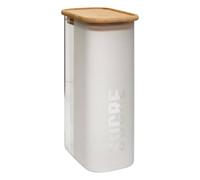 5Five - Boîte de Conservation GLASSY Transparent en Bambou et Verre Borosilicate - 1,6l - 12x8x16,5cm - Rangement Alimentaire, Accessoire Cuisine