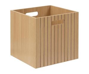 5five - Boîte de Rangement Cube Tasso - Bois Clair, 31 x 31 x 30 cm - Modulable avec Poignées, Pour Meuble à Casiers, Étagère