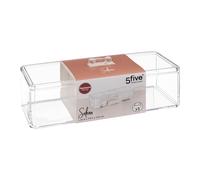 Paris Prix Boîte à cotons Selena 3 compartiments 22,8×9,5×8,3 cm Transparent