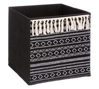 5five Boîte de rangement motif ethnique avec pompons - 31 x 31 cm