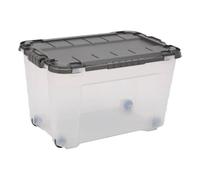 5five - boîte de rangement rectangulaire block'it 60l transparent
