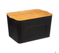 Boîte en plastique avec couvercle - L 29 X P 44 X H 14 cm - Bambou Noir