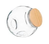 Bocal en Verre Incliné avec Couvercle en Bois - 1,5 L