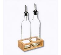 5five Bouteilles huile/vinaigre en verre avec support - 0,48 L