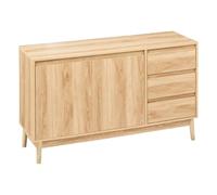 Paris Prix - Buffet bas "Abana" - Design - 120 cm - Naturel - 2 portes, 3 tiroirs