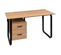 5five - bureau avec caisson ""bava"" effet bois noir
