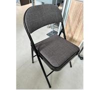Chaise pliante Flexy + métal et tissu gris