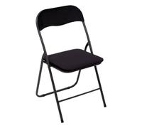5five - Chaise Pliante Noire en Velours - Chaise Confortable pour Chambre Salon Salle à Manger Bureau