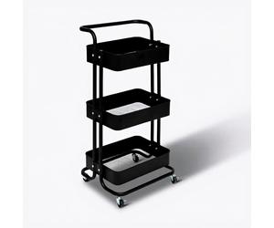 5five Chariot à roulettes à 3 niveaux en métal - Noir