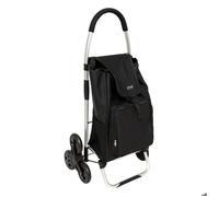 5five - Chariot de Course Pliable Noir 6 Roues 36l