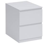 5Five - Chevet DOLO Blanc en Panneau de Fibres de Bois - 2 Tiroirs - 38x48x50cm - Meuble de Rangement, Organisation Chambre, Mobilier Pratique
