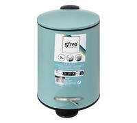 5five Colorama Poubelle soft-close à pédale en métal bleu arctic - 3 L