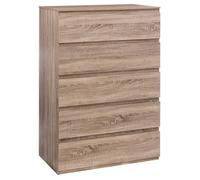 5five - commode 5 tiroirs ""dolo"" effet bois naturel