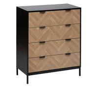 Commode 4 tiroirs Chevrons MDF noir