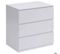 5Five - Commode DOLO Blanc en Panneau de Fibres de Bois - 3 Tiroirs - 73x48x78cm - Meuble de Rangement, Organisation Chambre, Mobilier Pratique