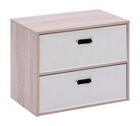 5Five - Commode Dress UP Beige en Panneau de Fibres de Bois - 2 Tiroirs - 50x30x40cm - Meuble de Rangement Fonctionnel, Organisation Chambre