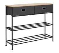 5five - console 2 tiroirs tissa avec range-chaussure gris foncé
