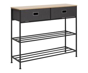 5five - console 2 tiroirs tissa avec range-chaussure gris foncé
