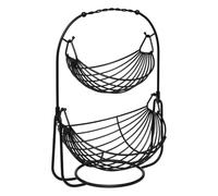 5Five - Corbeille à Fruits BLACK EDITION Noir en Acier - 34,5x28x46cm - Organisateur Cuisine, Panière Décorative