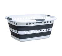 5five - corbeille à linge pliable 45l ""hugger"" gris et blanc