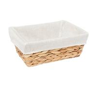 5five - Corbeille à Pain Harmony - Beige - L 25,5 x P 18,5 x H 9,5 cm - Jacinthe d'Eau Tressée, Doublure Amovible - Panier de Rangement pour Cuisine