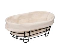 5five - corbeille en acier 28cm beige/noir