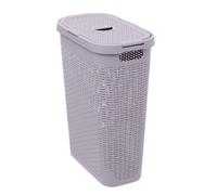 5five - corbeille slim rattan 40l gris perle