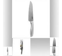 5five Couteau Santoku "Silver Precision" L31,5 cm - Acier inoxydable forgé