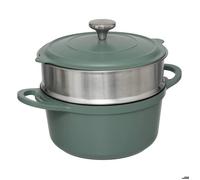 5five - cuiseur vapeur d24cm fonte d aluminium vert