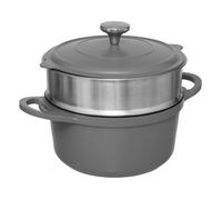 5five - cuiseur vapeur d24cm fonte d'aluminium gris