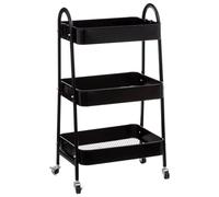Desserte 3 niveaux à roulettes métal noir 5five Noir G