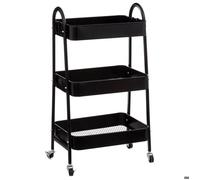 5five - desserte à roulette 3 niveaux métal noir