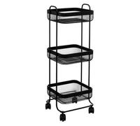 5five - desserte carrée à roulettes 3 niveaux ""mayaj"" métal noir