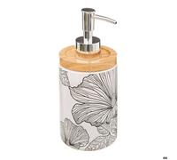 5five - distributeur à savon 400ml ""blackflora"" noir et blanc