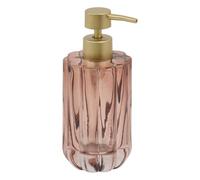 5Five - Distributeur à Savon FLOREA Rouge en Verre - 300ml - 7,7x7,7x17,7cm - Accessoire de Salle de Bain, WC, Cuisine, ;Savon et Liquide Vaisselle