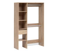 Dressing penderie + étagères + tiroir Dika 5five - Naturel Naturel foncé G
