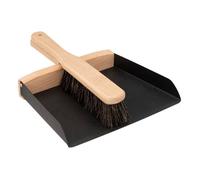 Pelle et balayette design métal noir et bois hêtre