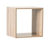 5five - Étagère Cube Mix'N'Modul Effet Bois Naturel, 34,5 x 32 x 34,5 cm, Modulable - pour Salon, Chambre, Bureau