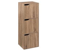 5five Étagère 3 cases 3 portes effet bois naturel H 100.5 cm Naturel foncé G