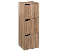 5five - étagère 3 cases avec portes ""mix n' modul"" effet chêne naturel