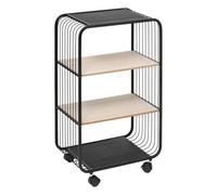 5five Étagère à 3 niveaux avec roulettes en métal et bois – Noir