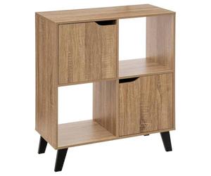 5five - étagère 4 Cases Porte ceda Effet Bois Naturel