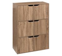 5five - étagère 6 cases porte ""mix n' modul"" effet bois naturel